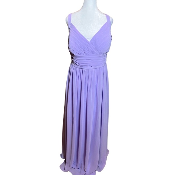 Azazie Lavender Pleated Formal Elegant Dress Size 24 Tailored Gown Pristine Maxi - Picture 1 of 10